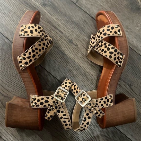 Gianni Bini Real Calf Hair Cheetah Sandals Size 9.5 - Picture 5 of 9